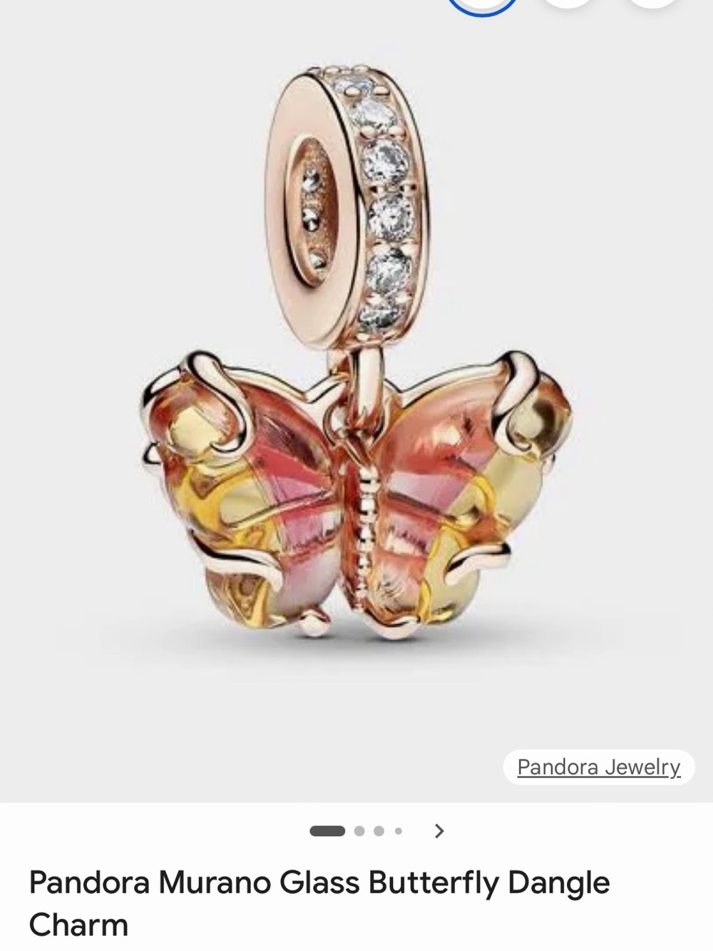 Pandora Rose Gold Butterfly Pendant Necklace - Picture 5 of 5